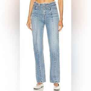 GRLFRND Belted Slim Straight Jeans (no belt)